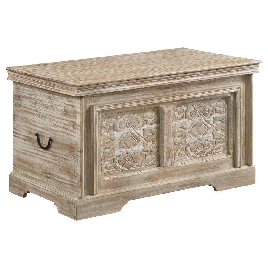 Nilay - Rectangular Storage Trunk - White Washed and Black