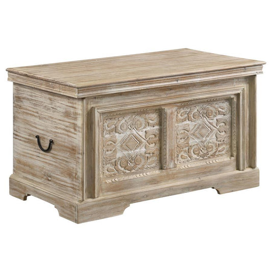 Nilay - Rectangular Storage Trunk - White Washed and Black