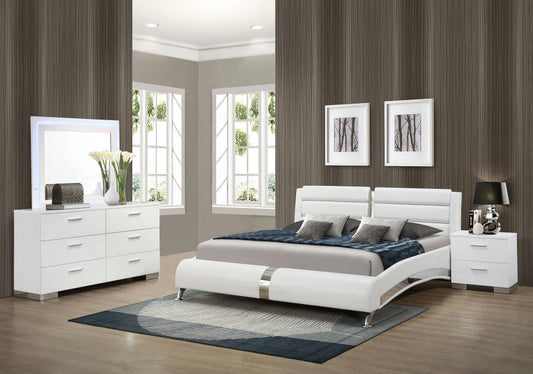 Felicity - Upholstered Platform Bedroom Set With LED