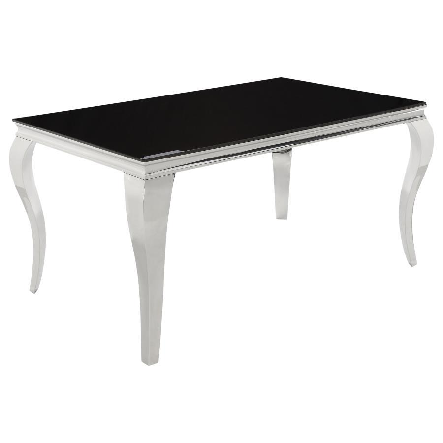 Carone - 5-Piece Rectangular Dining Set - Black and Chrome