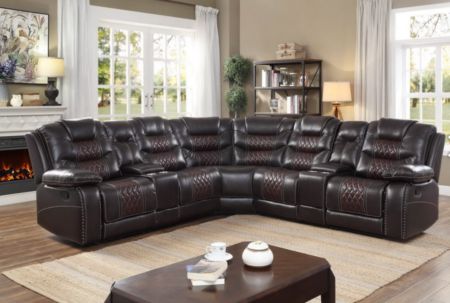6235 Master Furniture Brown Reclining Sectional