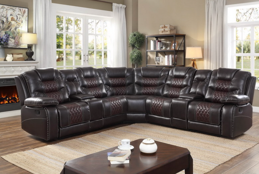 6235 Master Furniture Brown Reclining Sectional