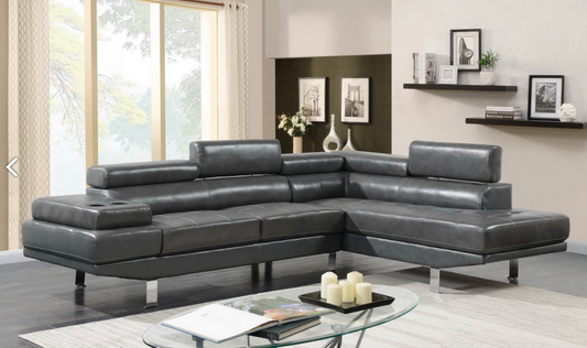 9335 Master Furniture 2 Piece Black Sectional