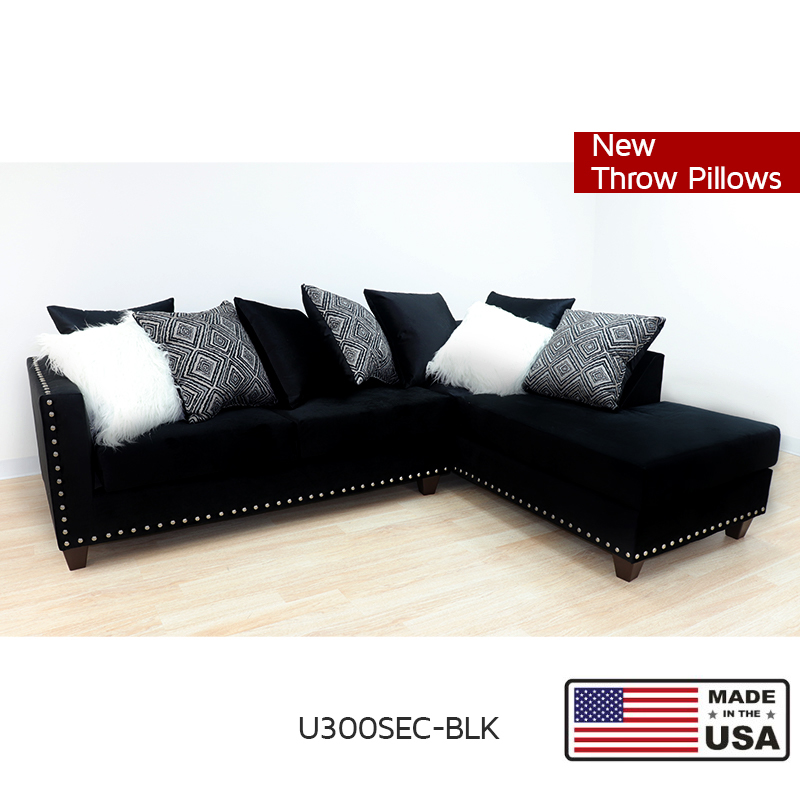 U300 Sectional Black Velvet Nail Trim