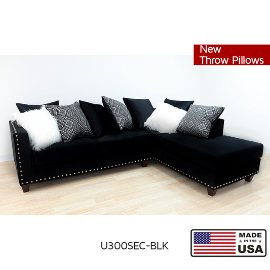 U300 Sectional Black Velvet Nail Trim