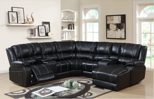 BLACK RECLINING SECTIONAL