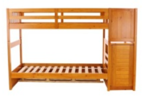 Twin/Twin Staircase Bunk Bed with 3 Drawers Honey