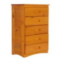 5 Drawer Chest Honey