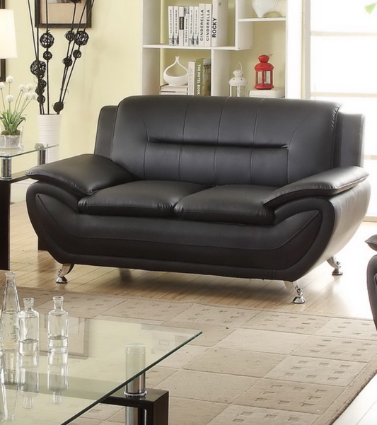 868 Vinyl Black Loveseat