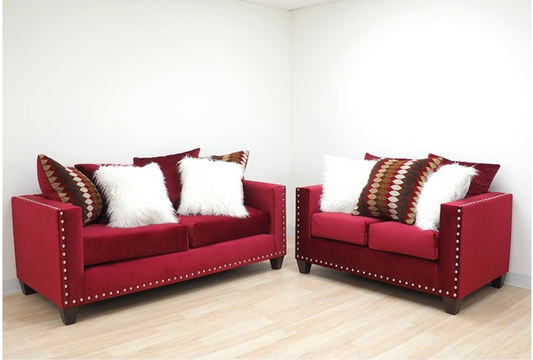 U300SL Red 2-piece Sofa & Loveseat