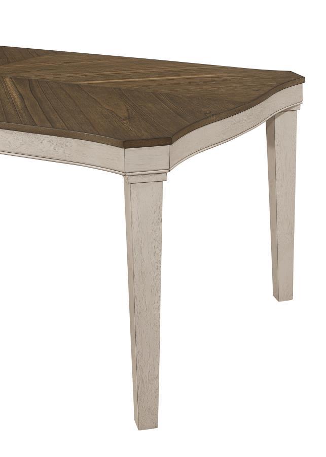 Ronnie - 7-Piece Starburst Dining Table Set - Khaki and Rustic Cream