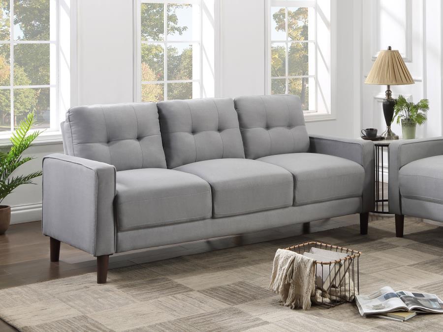 Bowen - Upholstered Track Arms Tufted Sofa - Grey