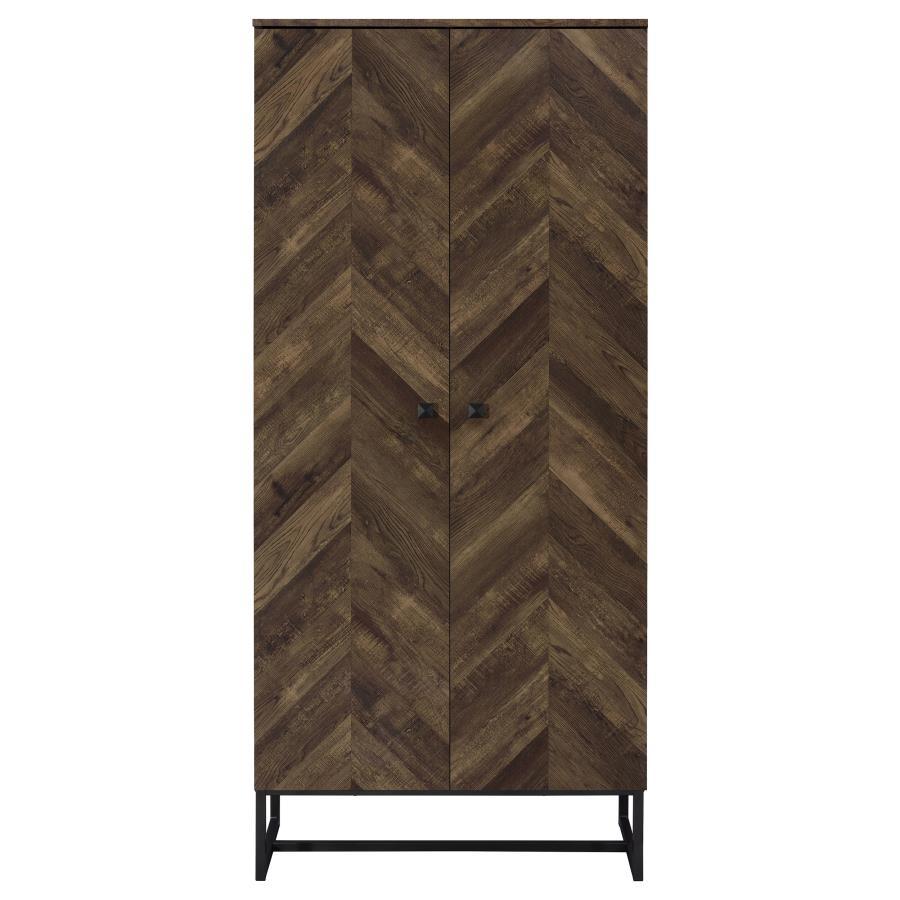 Carolyn - 2-Door Accent Cabinet - Rustic Oak and Gunmetal - Wood