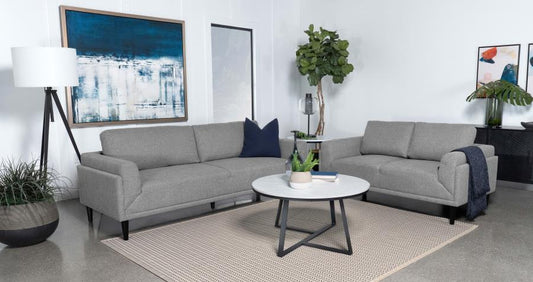 Rilynn - 2-Piece Upholstered Track Arms Sofa Set - Grey