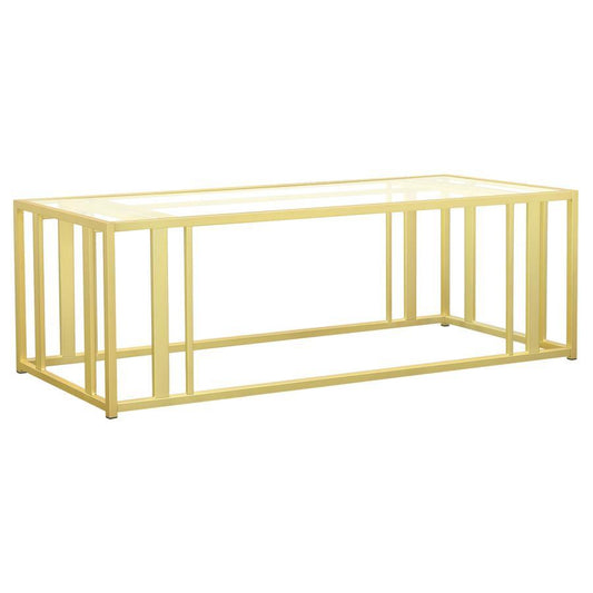 Adri - Metal Frame Coffee Table - Matte Brass