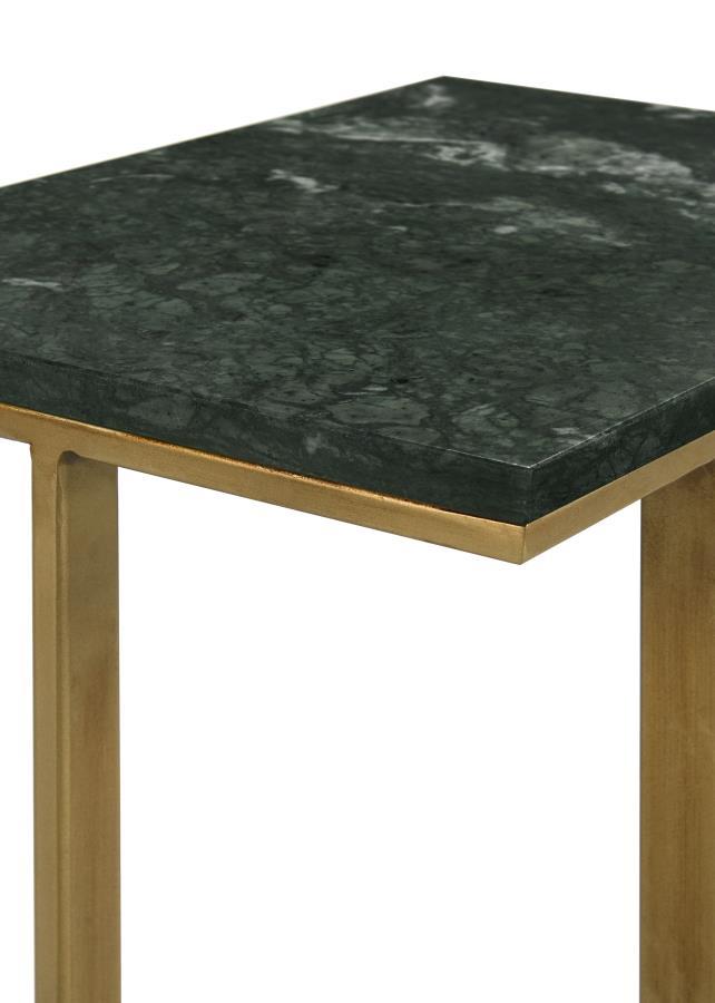 Vicente - Accent Table With Marble Top - Grey - Metal
