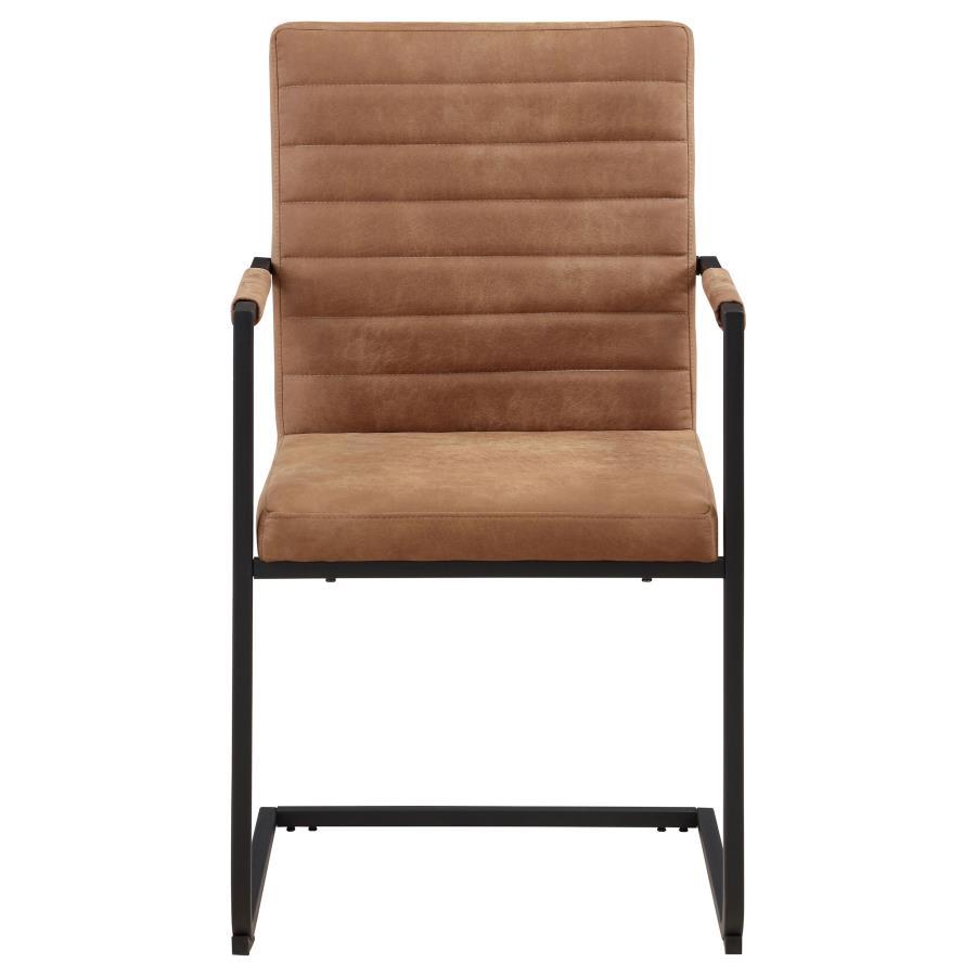 Nate - Upholstered Dining Arm Chair (Set of 2) - Antique Brown and Black