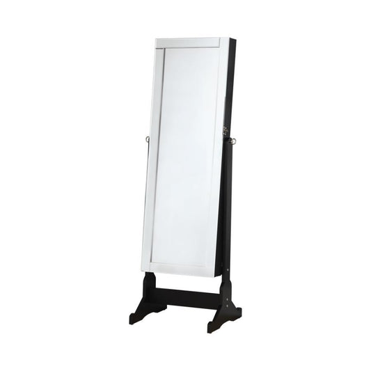 Cortez - Storage Jewelry Cheval Mirror - Black
