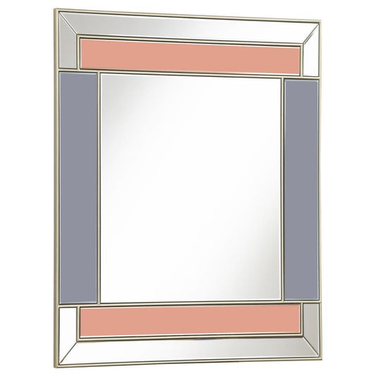 Braylin - Rectangular Wall Mirror - Champagne and Grey
