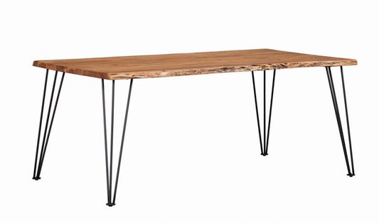 Sherman - Rectangular Dining Table - Natural Acacia and Matte Black