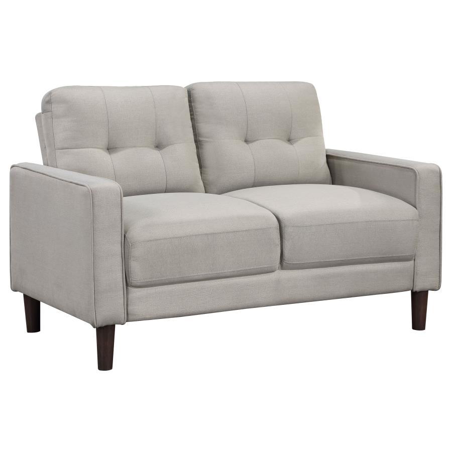 Bowen - Upholstered Track Arms Tufted Loveseat - Beige