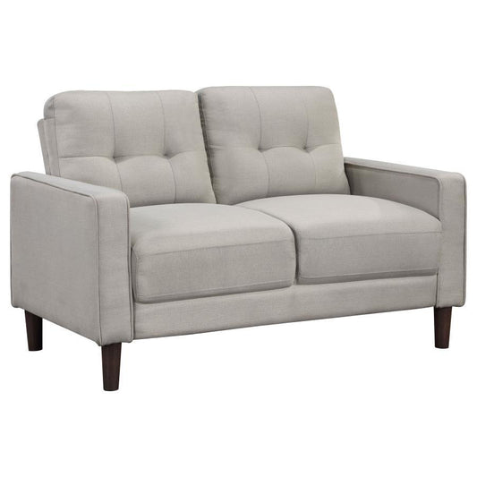Bowen - Upholstered Track Arms Tufted Loveseat - Beige
