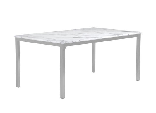 Athena - Rectangle Dining Table With Marble Top - Chrome