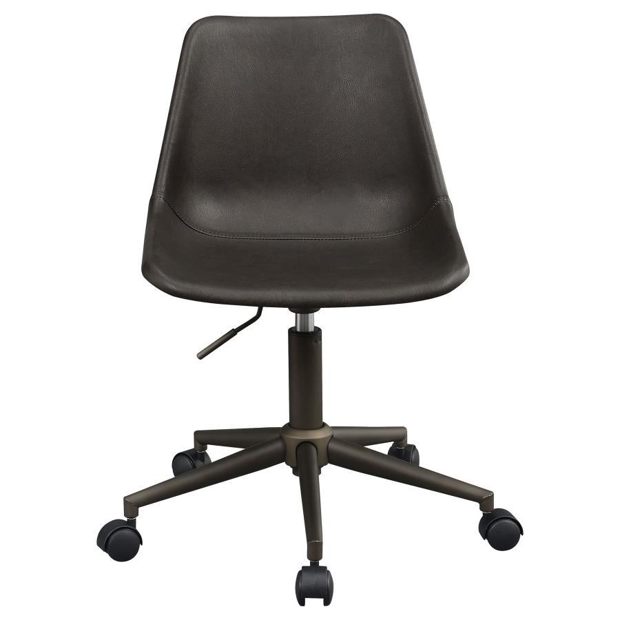 Carnell - Adjustable Height Office Chair With Casters - Brown and Rustic Taupe