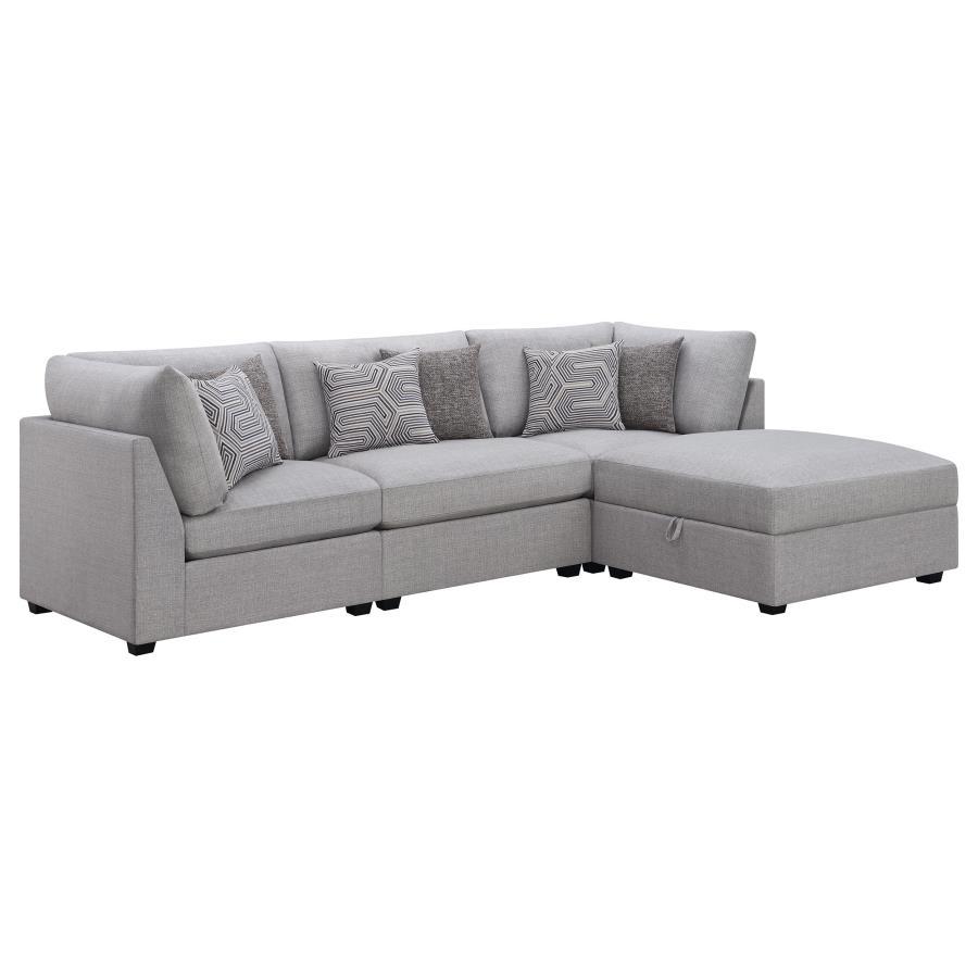 Cambria - 4-Piece Upholstered Modular Sectional - Grey