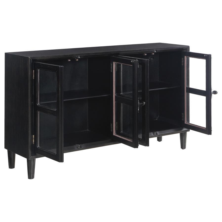 Sylvia - 4-Door Accent Cabinet - Black