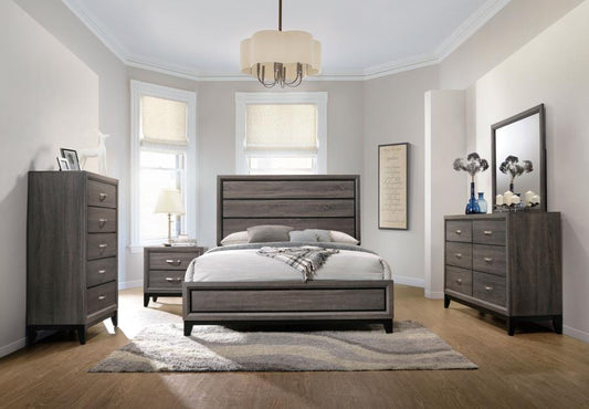 Watson - California King Panel Bedroom Set - Grey Oak and Black