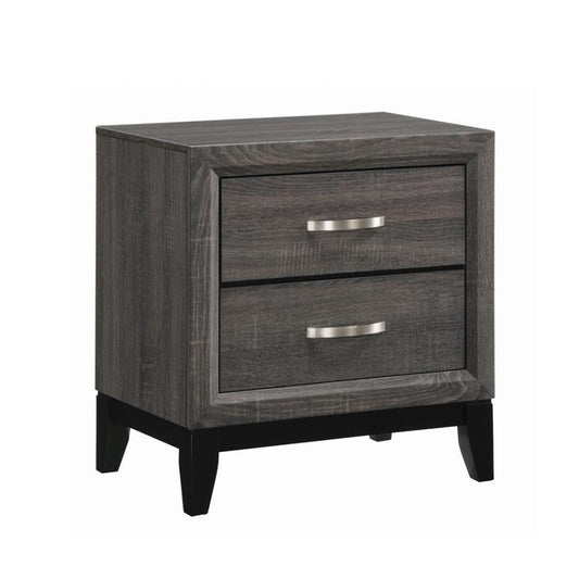 Watson - 2-Drawer Nightstand - Grey Oak and Black