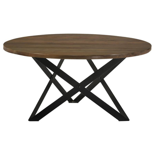 Zack - Round Coffee Table - Smokey Grey and Black