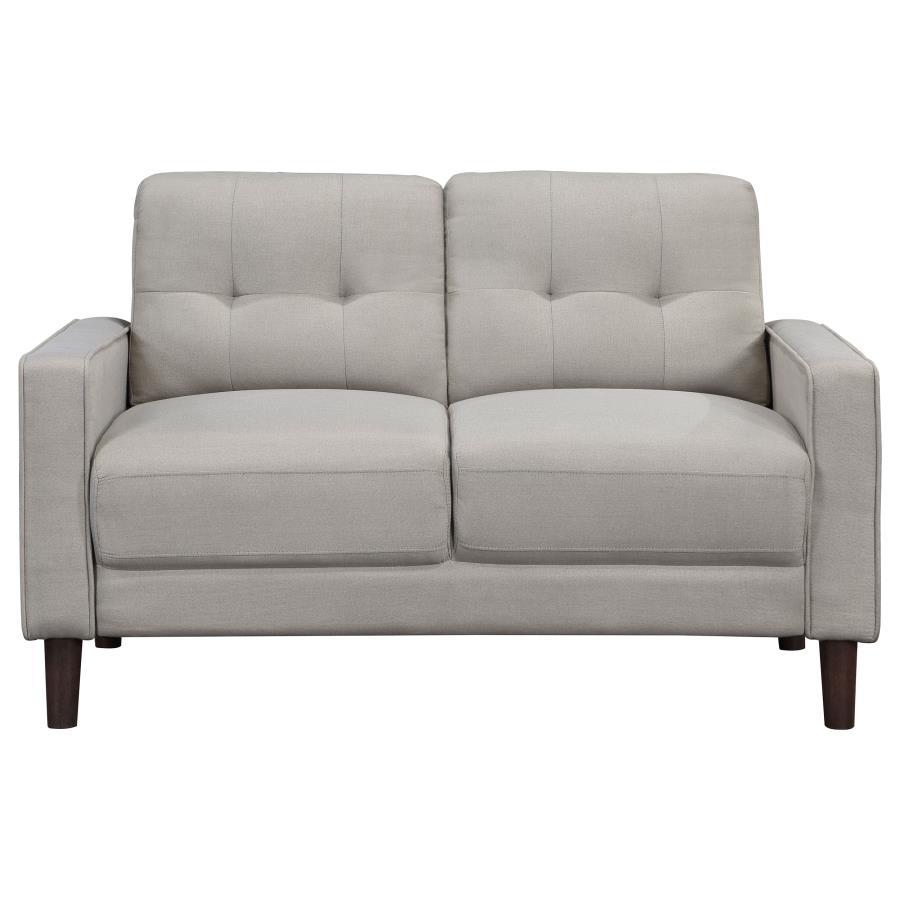 Bowen - Upholstered Track Arms Tufted Loveseat - Beige