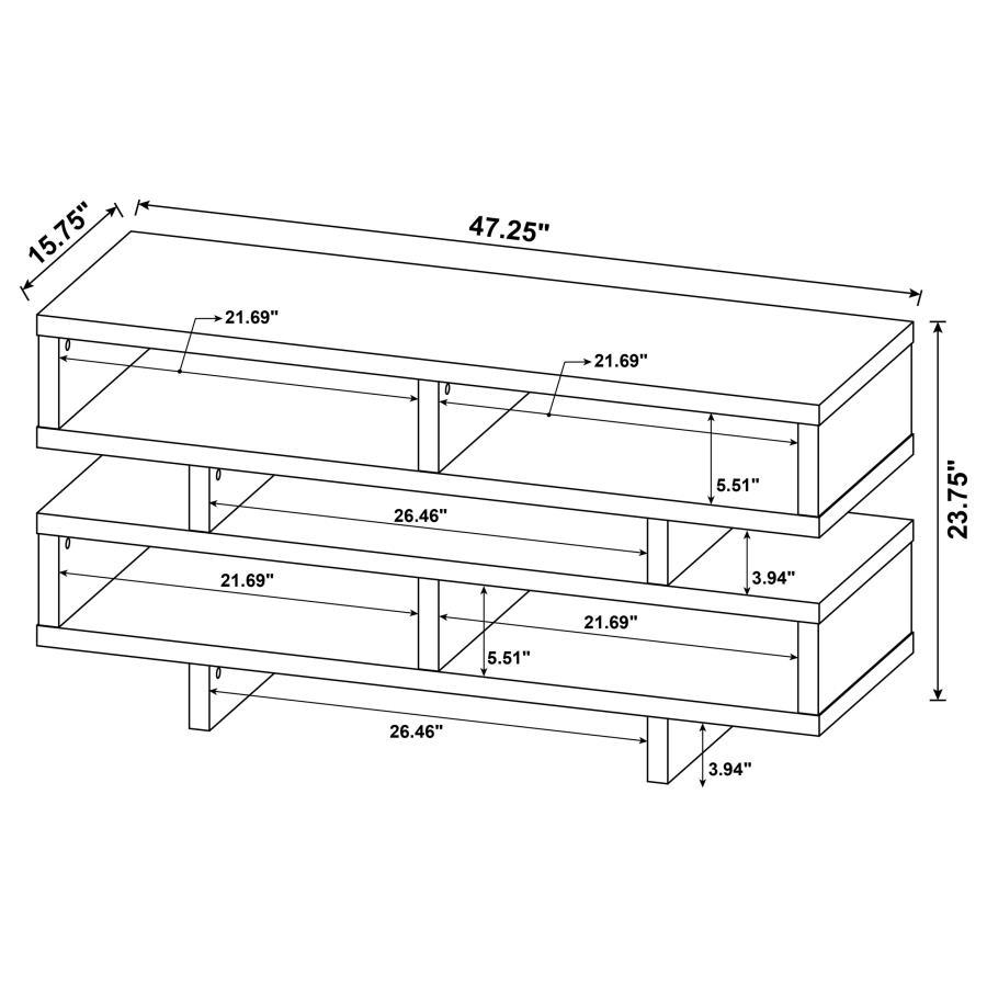 Parker - TV Console With 5 Open Compartments - Cappuccino