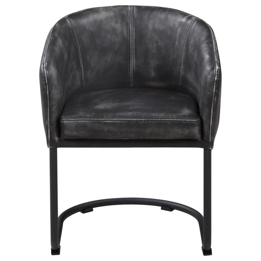Banner - Upholstered Dining Chair - Anthracite and Matte Black