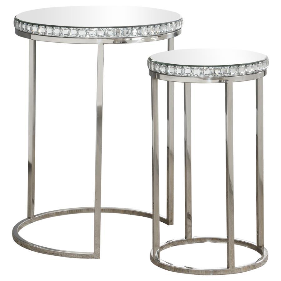 Addison - 2-Piece Round Nesting Table - Silver