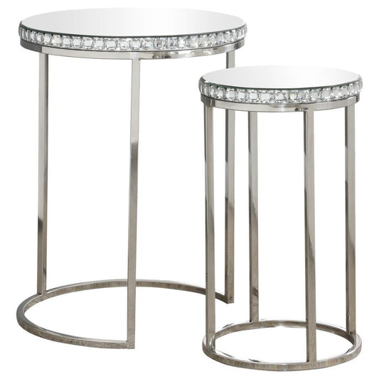 Addison - 2-Piece Round Nesting Table - Silver