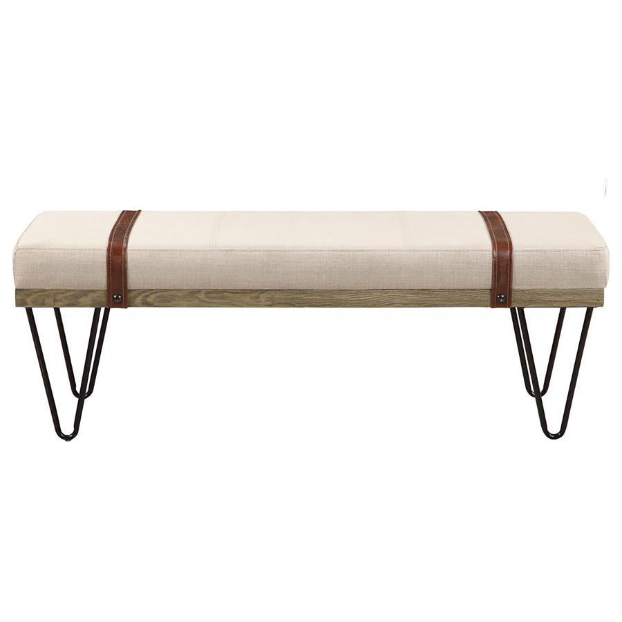 Austin - Upholstered Bench Beige and Black