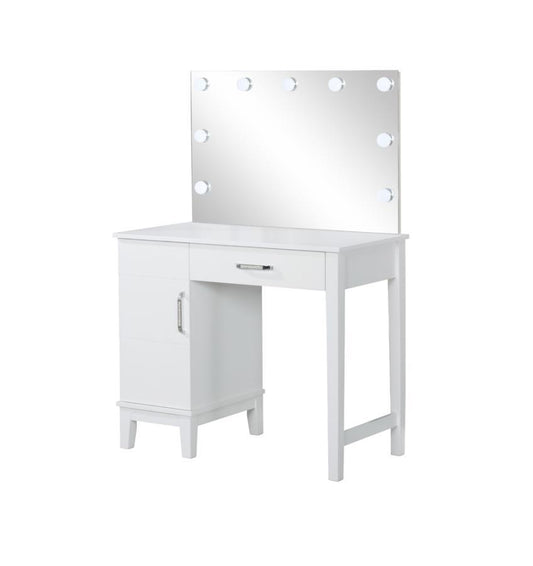 Elijah - Vanity Set With Led Lights - White and Dark Grey