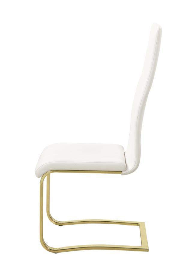 Montclair - Side Chairs (Set of 4) - White and Rustic Brass