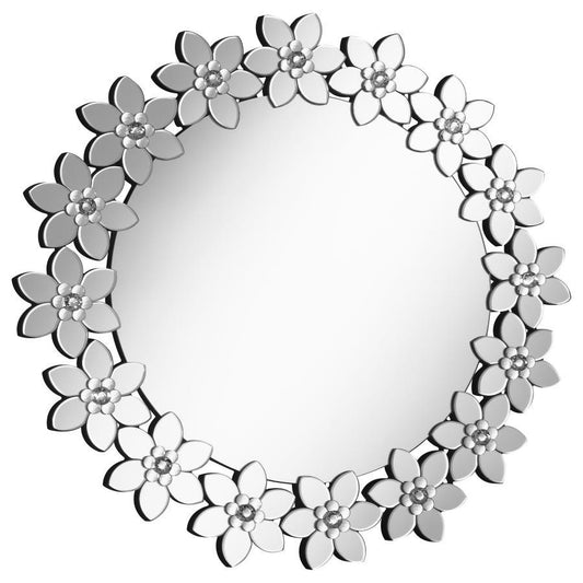 Cordelia - Round Floral Frame Wall Mirror