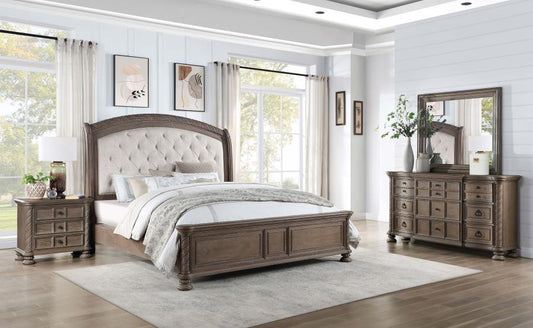 Emmett - 4-Piece California King Bedroom Set - Walnut and Beige