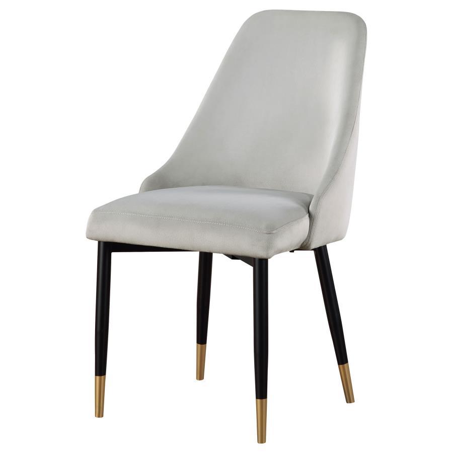 Gabrielle - Upholstered Solid Back Dining Side Chair (Set of 2) - Grey and Black