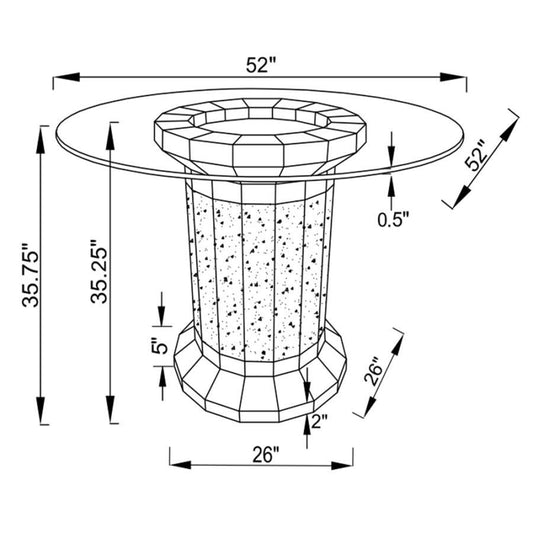 Ellie - Pedestal Round Glass Top Counter Height Table - Mirror