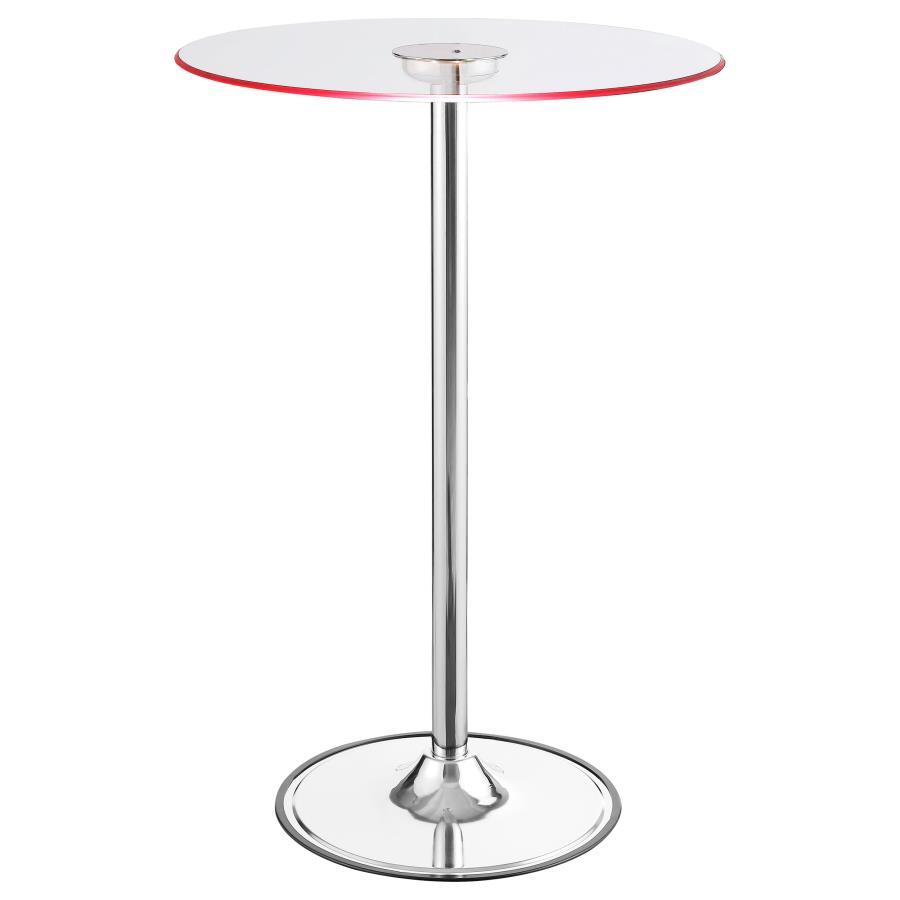 Thea - Led Bar Table - Chrome and Clear