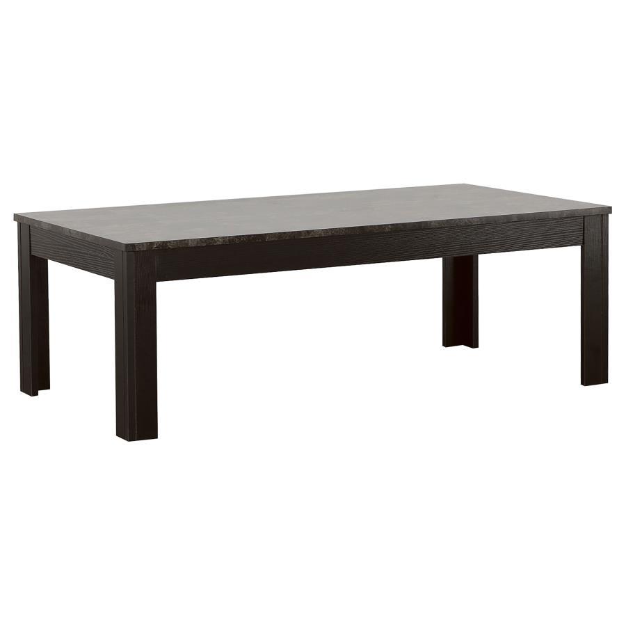 Rhodes - 3-Piece Faux-Marble Top Occasional Table Set - Black