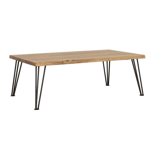 Zander - Coffee Table With Hairpin Leg - Natural and Matte Black