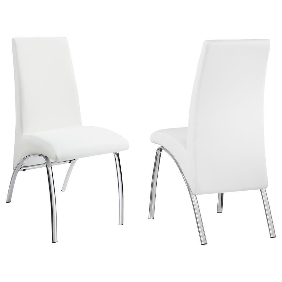 Bishop - Upholstered Side Chairs (Set of 2) - White and Chrome
