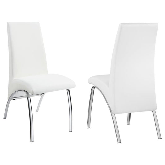 Bishop - Upholstered Side Chairs (Set of 2) - White and Chrome
